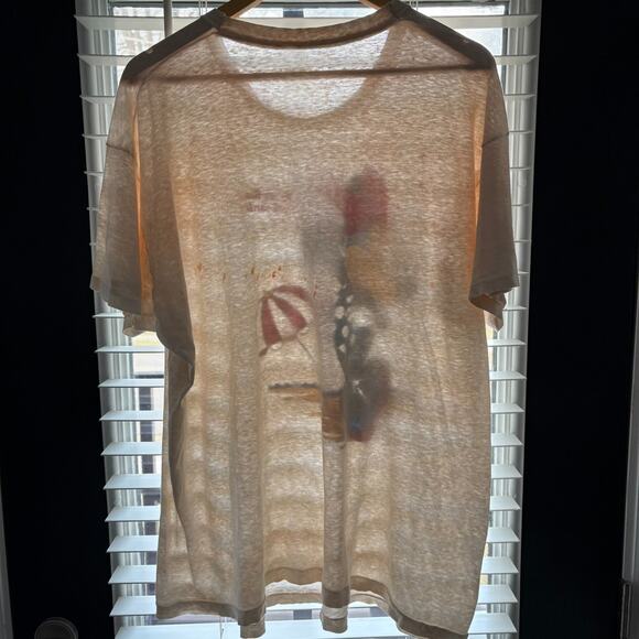 Vintage Paper Thin Distressed Worn Burnout T-Shirt Size XXL Cream Minnie Mouse - Picture 6 of 9